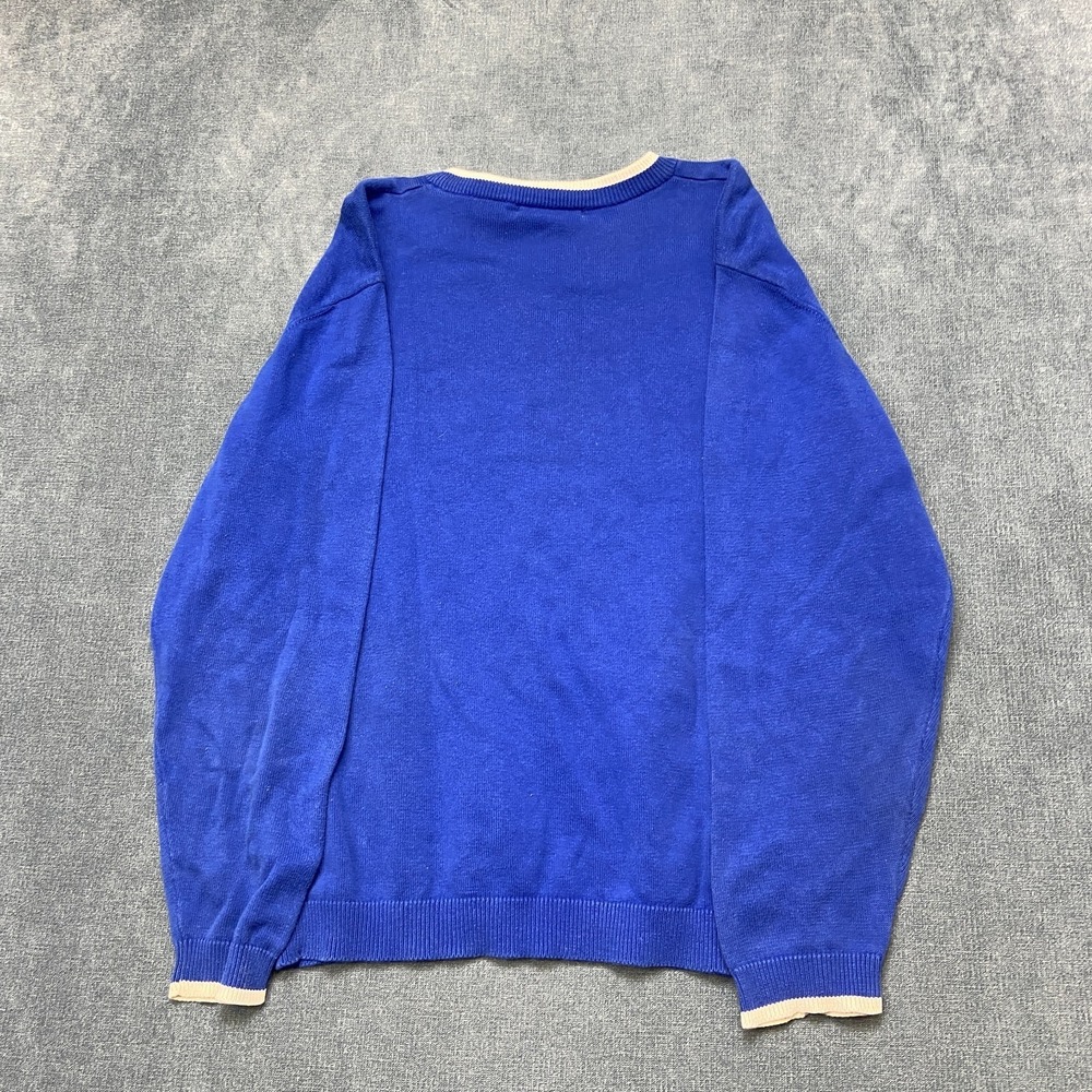 Talbots Sweater Mens Small Blue Knit Cotton Relaxed Fit Crew Neck Retro Outdoor - Picture 9 of 13